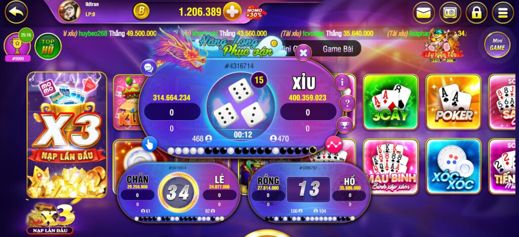 Những trò chơi có tại cổng game BayVip